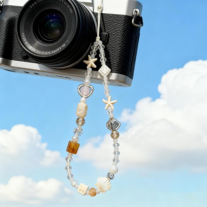2 Pcs Phone Charm Strap Universal Hand Phone Wrist Strap Camera Lanyard Pearl