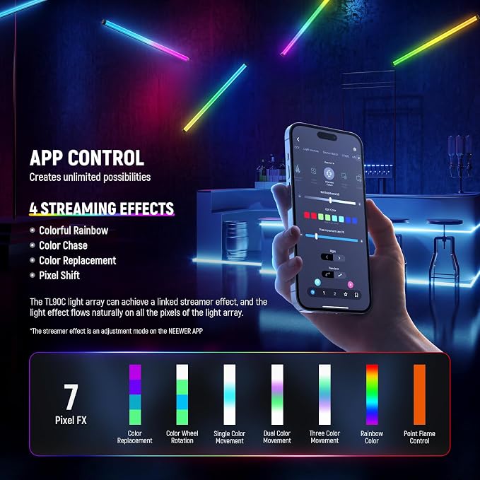 NEEWER RGB Tube Light, 30W LED Video Light RGBWW Full Color Stick Light Wand