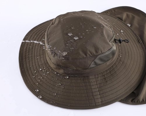 Home Prefer UPF 50+ Sun Hat - Wide Brim Fishing Hat with Neck Flap for UV Protection | Summer Safari