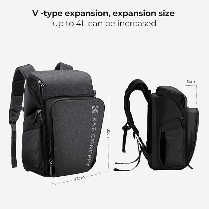 K&F CONCEPT Professional Camera Backpack, Large Photography Backpack Expandable