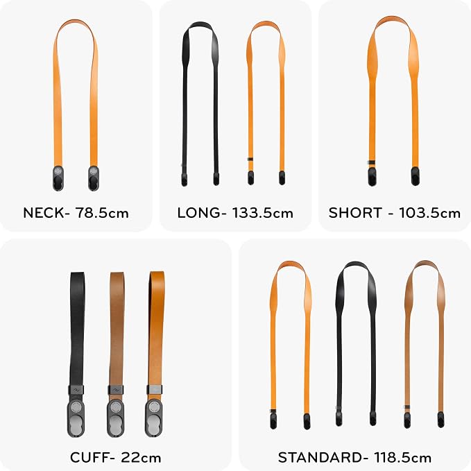 Peak Design Leather Camera Strap – Full-Grain Tan, 46.65" Cross-Body, Quick