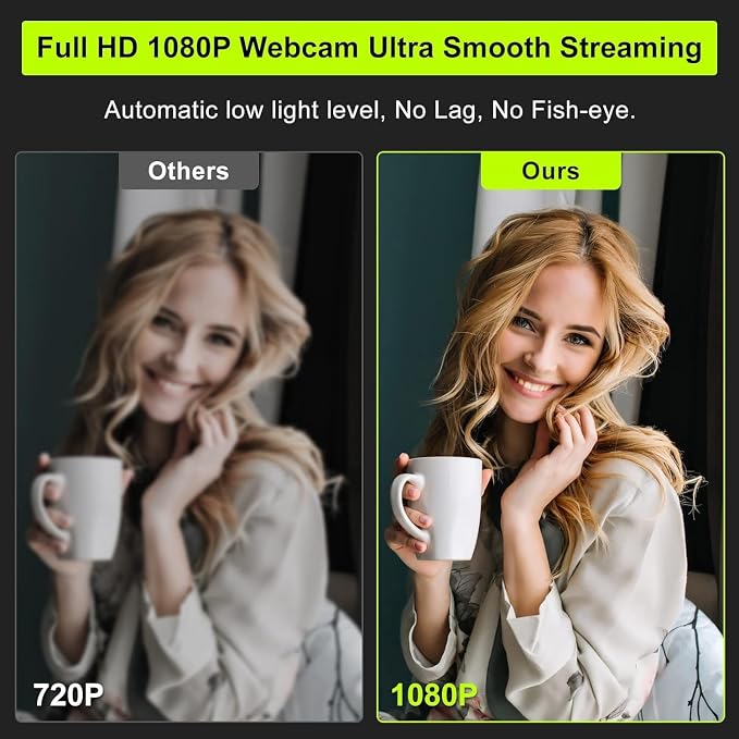 Webcam with Ring Light Microphone