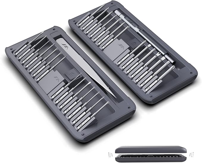JIMIHOME Precision Screwdriver Set with Tweezers Repairing Magnetic Screwdriver Kit of 30 Pieces SNAP to GO Precision Repair Tools with Bits for Electronics PC Laptop Tablet Repair DIY
