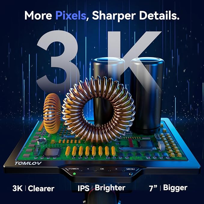 TOMLOV 3D Digital Microscope for Soldering: Magnetic Dual Lens Micro Scope