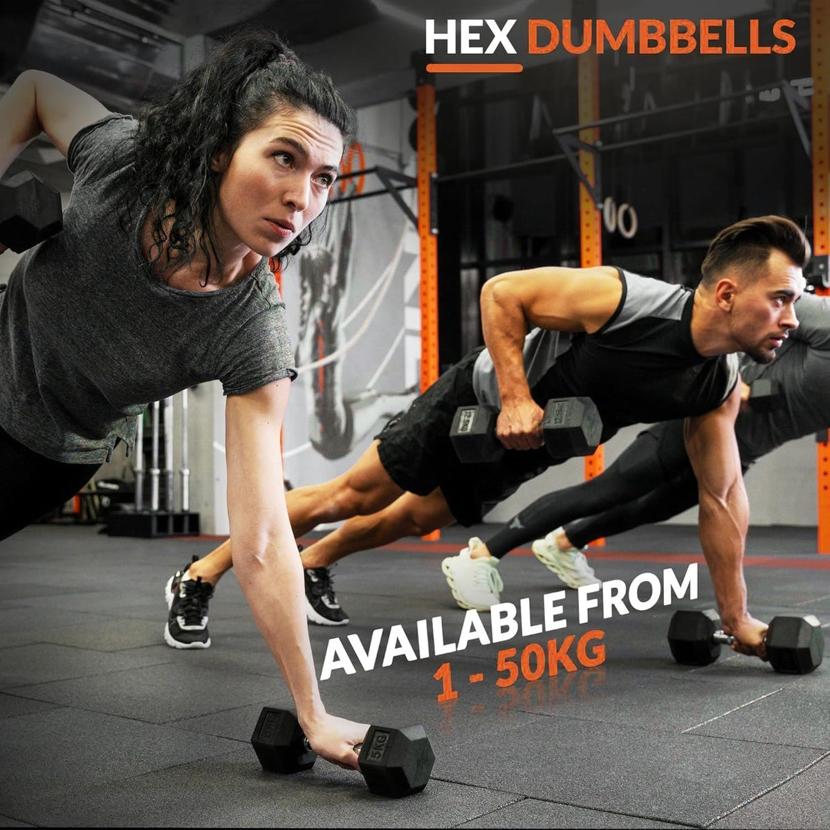 Rubber Hex Dumbbell Set - Premium Coated Free Weights for Home Gym | Multiple Weight Options 15-550 lbs