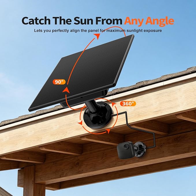 Solar Panel for Blink Camera, Never Lose Power Built-in 4000m Battery Solar