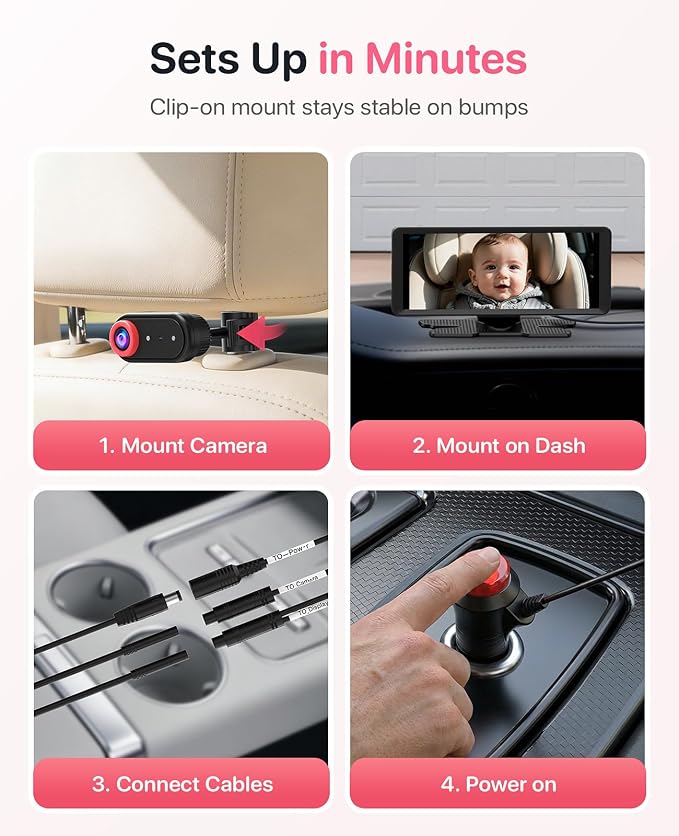 Luckview BM5 MAX 1080P HD Dual Baby Car Camera