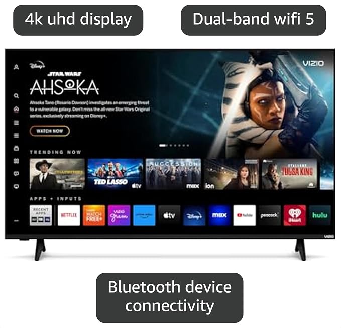 VIZIO 50 Inch 4K UHD Smart TV with Dolby Vision HDR HDR10+ HLG, Full Array LED, Bluetooth Capable, DTS Virtual X, HDMI VRR, V-Gaming Engine and IQ Active (V4K50M-0807)