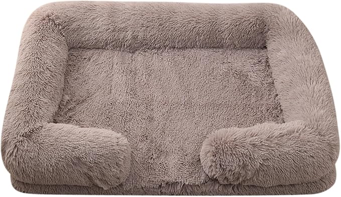 Dog Beds Large Sized dog Orthopedic, Sofa Dog Bed with Waterproof Lining and Nonskid Bottom, Rectangle Washable Dog Bed for Medium Small Dogs and Cats Comfortable ( Color : Brown2 , Size : 31 x 21" )