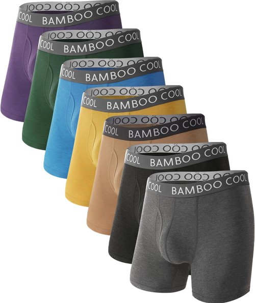 BAMBOO COOL Men's Ultra Breathable Boxer Briefs - Comfort Fit, No Riding Up | Multipack Options