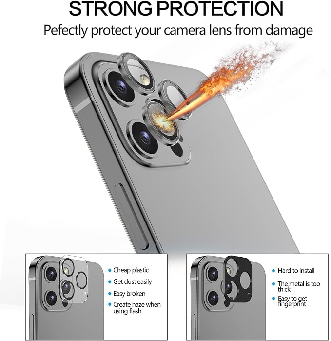 YWXTW Aluminum Alloy Tempered Glass Camera Circle Cover