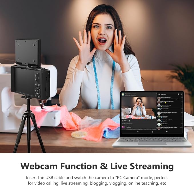 4K Digital Camera for Photography, 64MP Vlogging Camera for YouTube