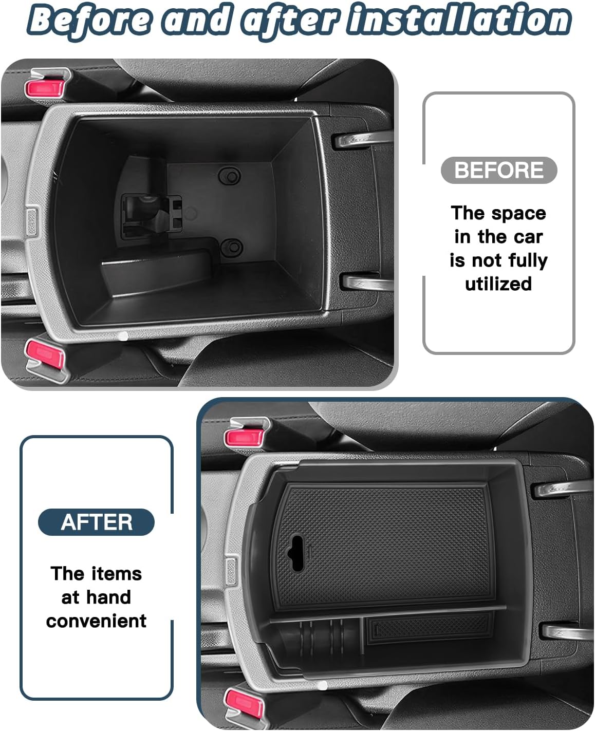 Ruiya 2025 Soul Center Console Organizer for Kia Soul 2025 Accessorie ABS Material Armrest Console Glove Tray Compatible with 2020 2021 2022 2023 2024 2025 Kia Soul LX/S/GT-Line/EX