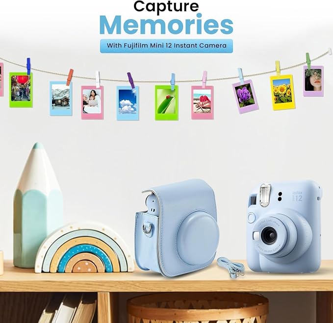 Fujifilm INSTAX MINI 12 Blue Bundle 2025, Pastel Blue)