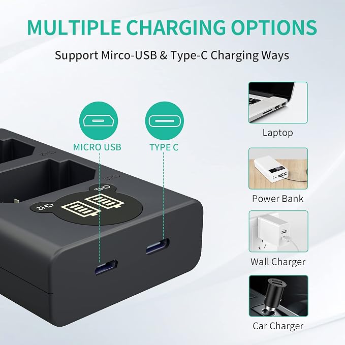 LP NP-FZ100 Camera Battery Charger, Dual USB Charger