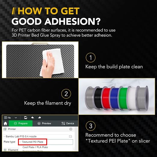 3D Printer Build Plate for Bambu Lab X1 X1C X1E P1P P1S A1, 3D Printer