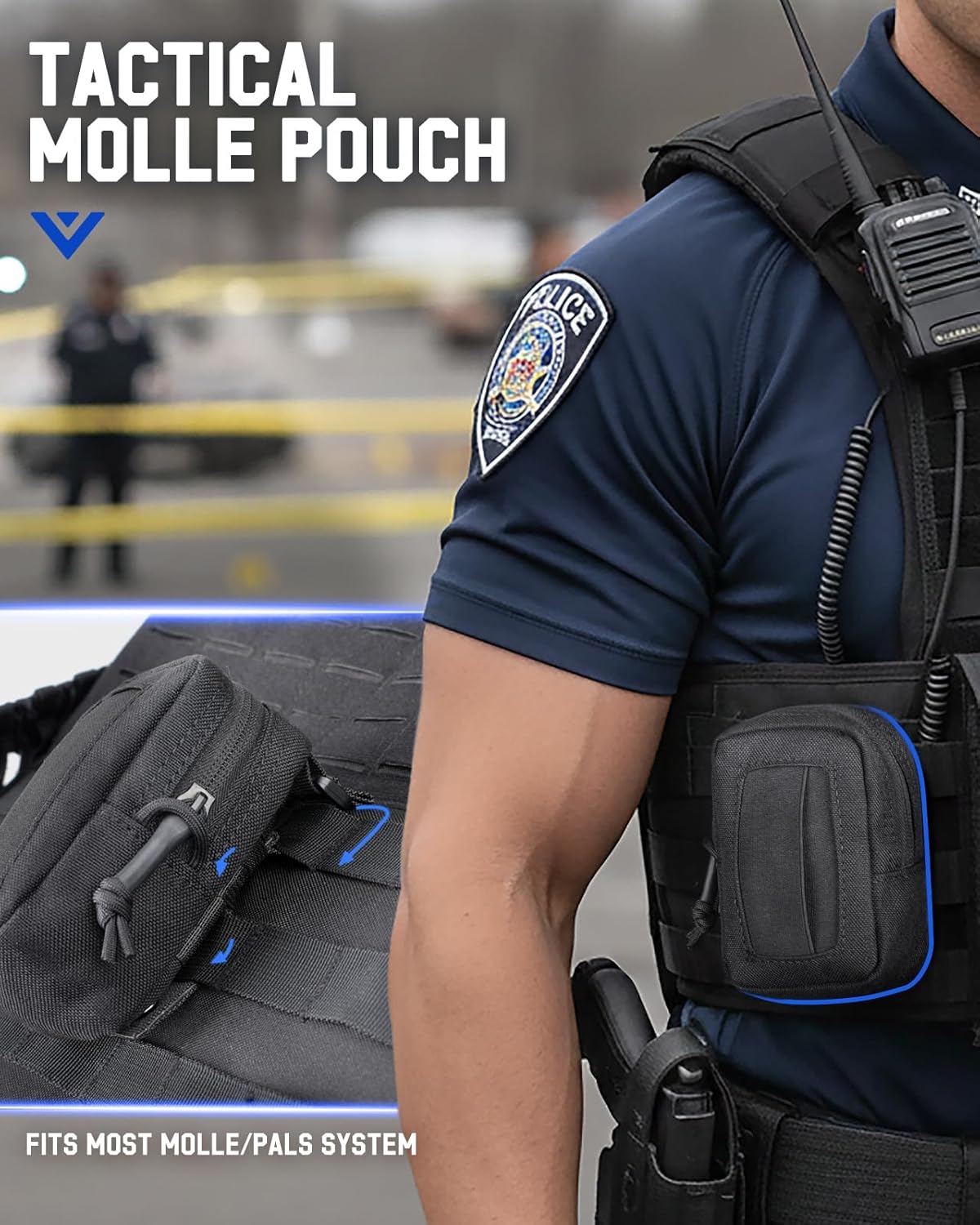 Skiennix Tactical Molle Glove Pouch - Durable Latex Disposable Glove Holder for EMS & Law Enforcement