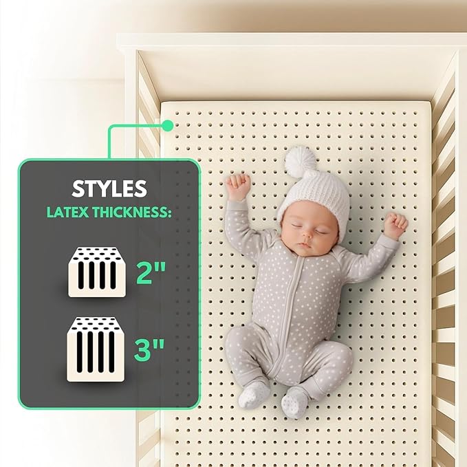 ORGANIC TEXTILES Organic Baby Mattress Topper with Tencel Removable Cover - GOLS/GOTS Certified - Breathable, Hypoallergenic, 3" Playard (38"x26")