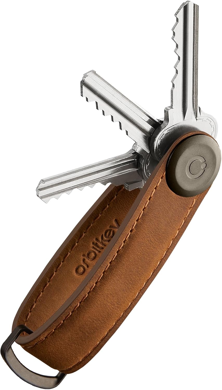 orbitkey Crazy Horse Leather Key Organizer | Quiet Profile | Holds up to 7 Keys