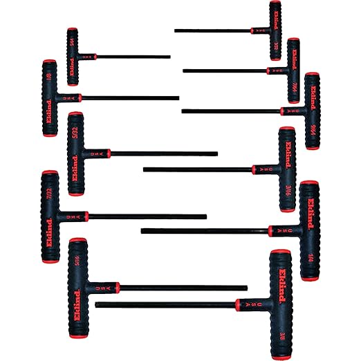 Eklind Tool 60611 Power-T Handle Hex Key allen wrench - 11pc set SAE Inch Sizes 5/64-3/8 6in series