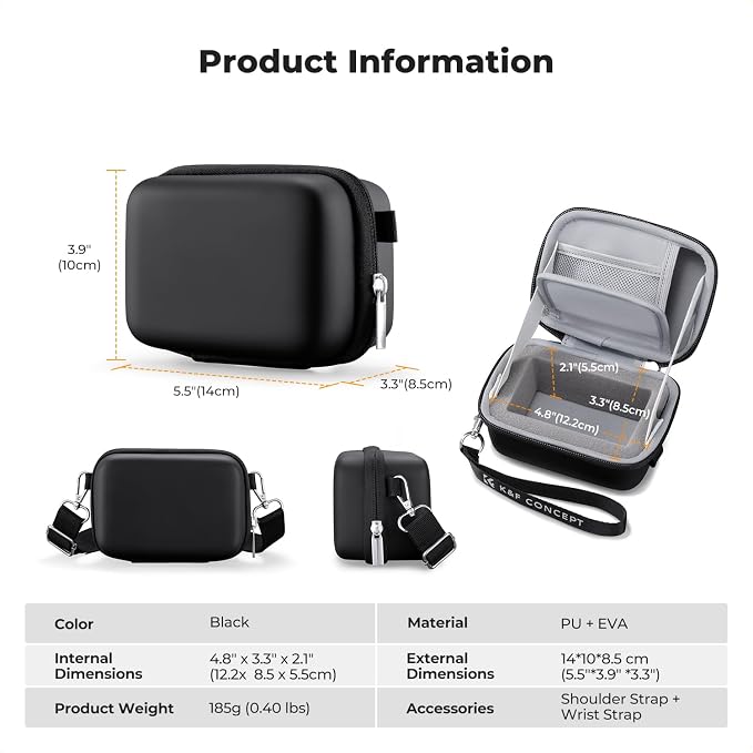 K&F CONCEPT Carrying Case for Digital Camera, Hard Shell Protective Travel Case
