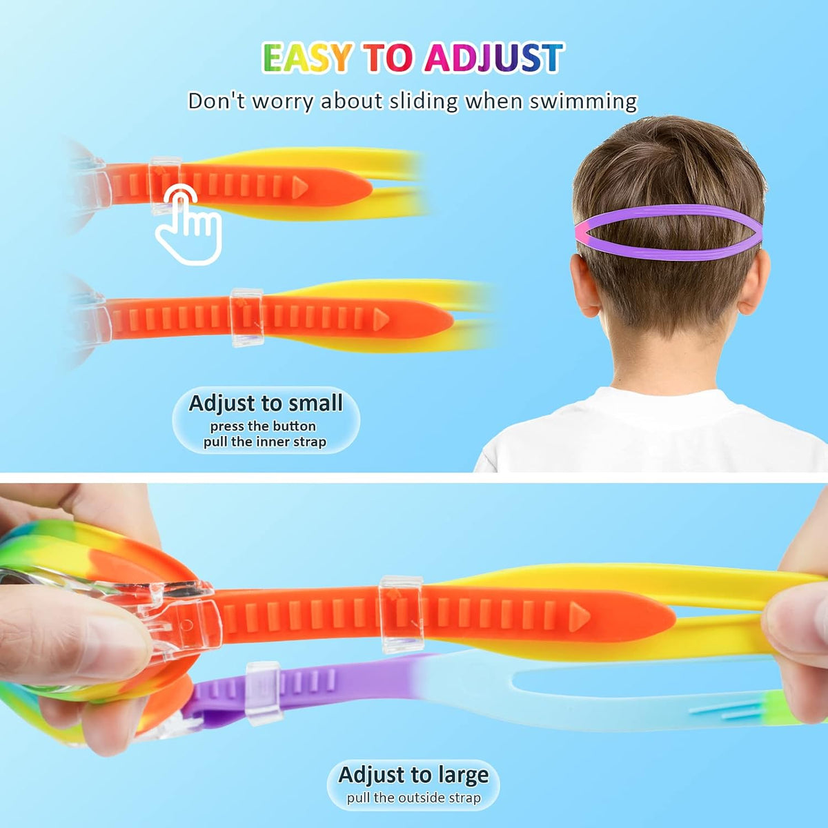 XDX Kids Swim Goggles - Anti-Fog UV Protection for Ages 4-14 | 4-Pack for Boys & Girls
