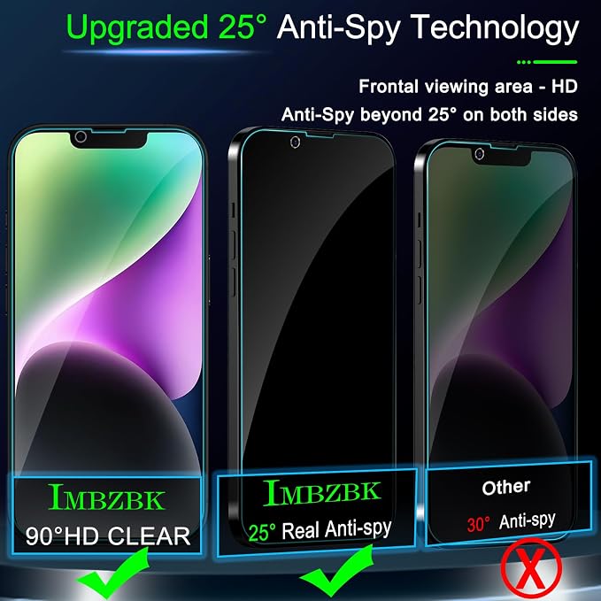 IMBZBK 3 Pack Privacy Screen Protector