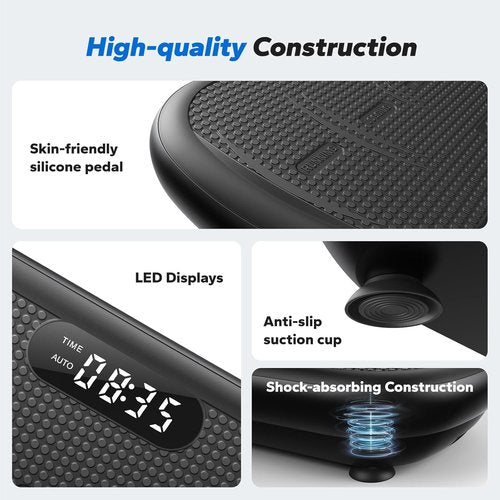 MERACH Vibration Plate Exercise Machine - 440 Lbs Capacity, Bluetooth & Silicone Pedal for Weight Loss & Lymphatic Drainage