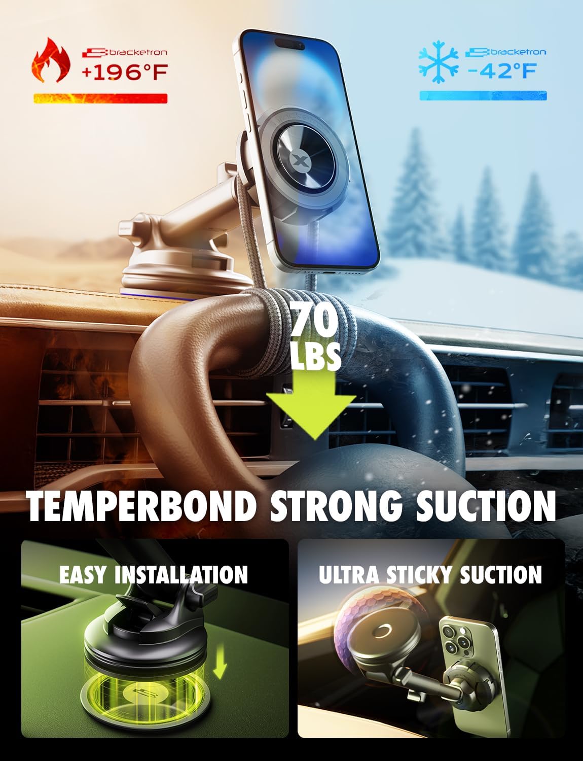 Bracketron MagAlign Max MagSafe Car Phone Mount Dashboard Windshield Holder