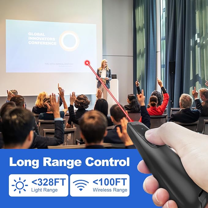 Presentation Clicker PowerPoint Presenter Remote: Laser Pointer Project Power