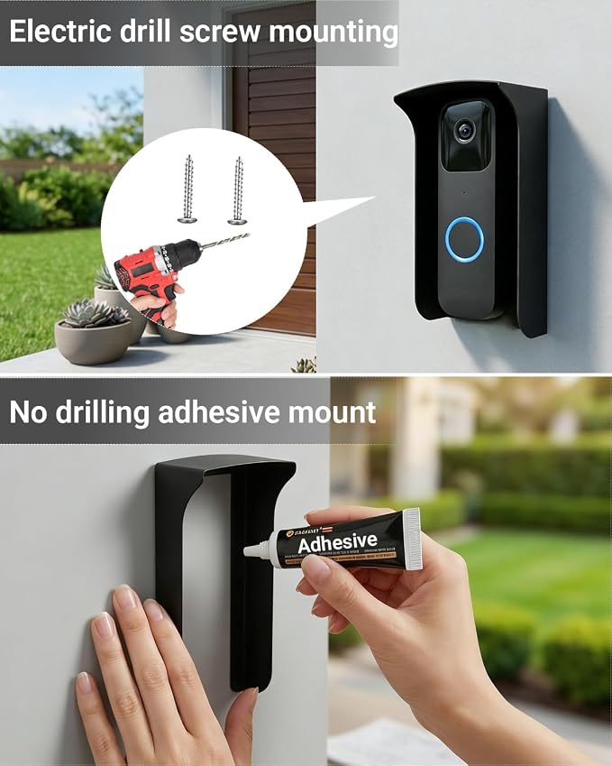 Ring Doorbell Cover Weatherproof, Metal Doorbell Rain Cover Compatible