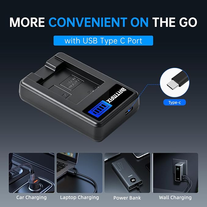 Batmax 2Pcs 1300mAh NB-6L NB-6LH Battery + LCD USB Charger