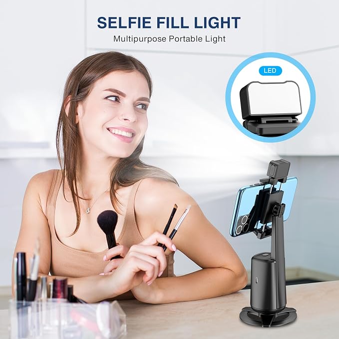 360° Auto Face Tracking Tripod for Phones, Gesture Control & Remote, Smart