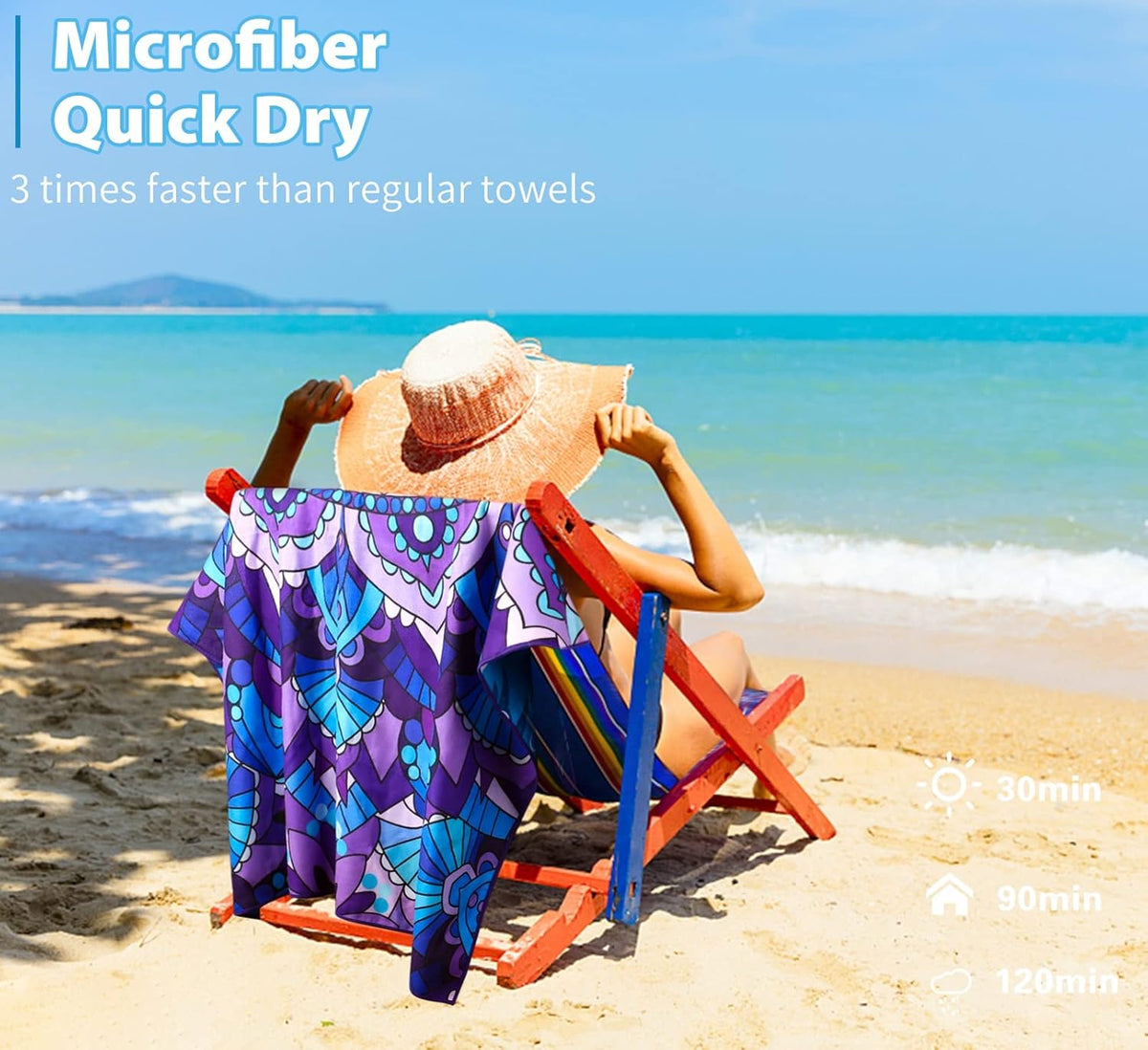 Skiennix Microfiber Beach Towels - Oversized 71x32" Sand-Free Travel Essentials for Adults & Kids