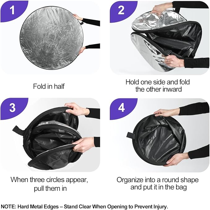 EMART 24'' 5 in 1 Photo Collapsible Photography Reflector
