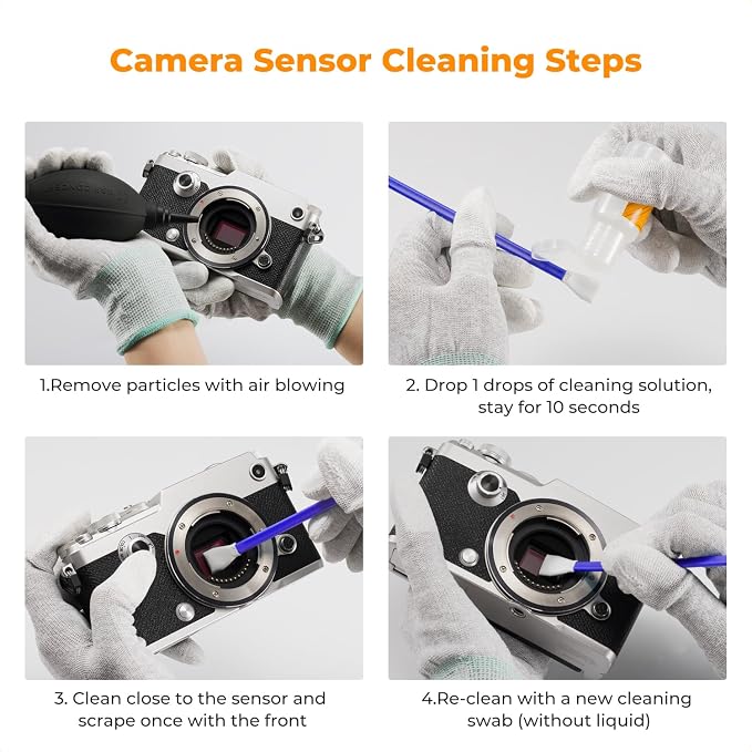 K&F CONCEPT 12mm Micro Four-Thirds 4/3 Sensor Cleaning Swab*10, M43 Sensor