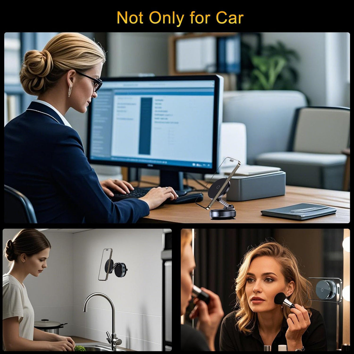15W for MagSafe Car Mount Charger, 98LBS Suction Cup Phone Mount