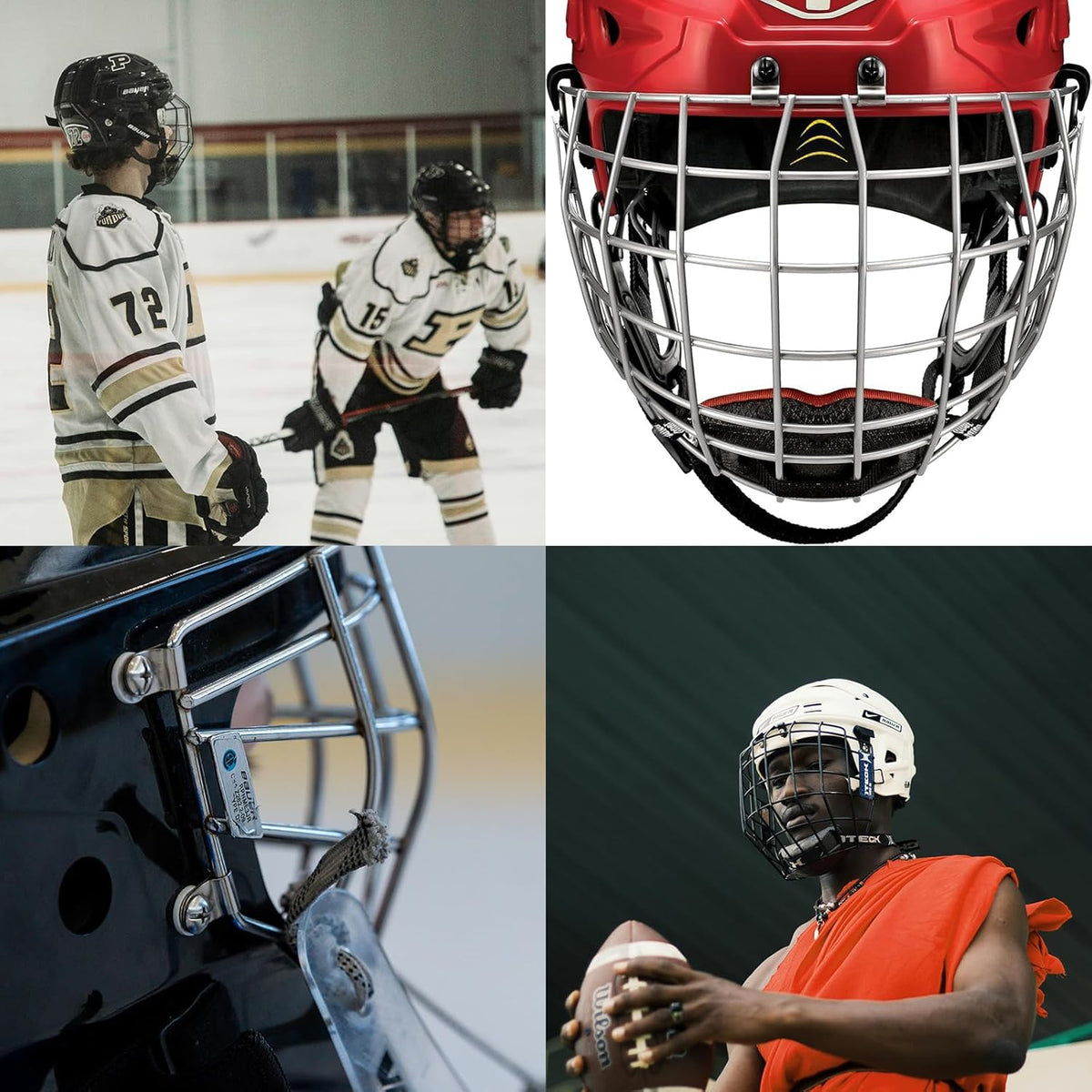 Universal Hockey Helmet Repair Kit - Complete Replacement Parts for Ice Hockey Helmets | Includes J Clips, R Clips, Posts & Bolts