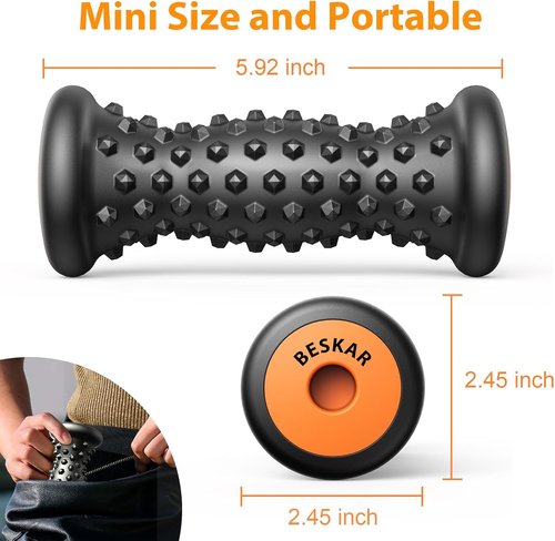 BESKAR Foot Massager - Deep Tissue Roller for Plantar Fasciitis Relief | Portable Reflexology Tool