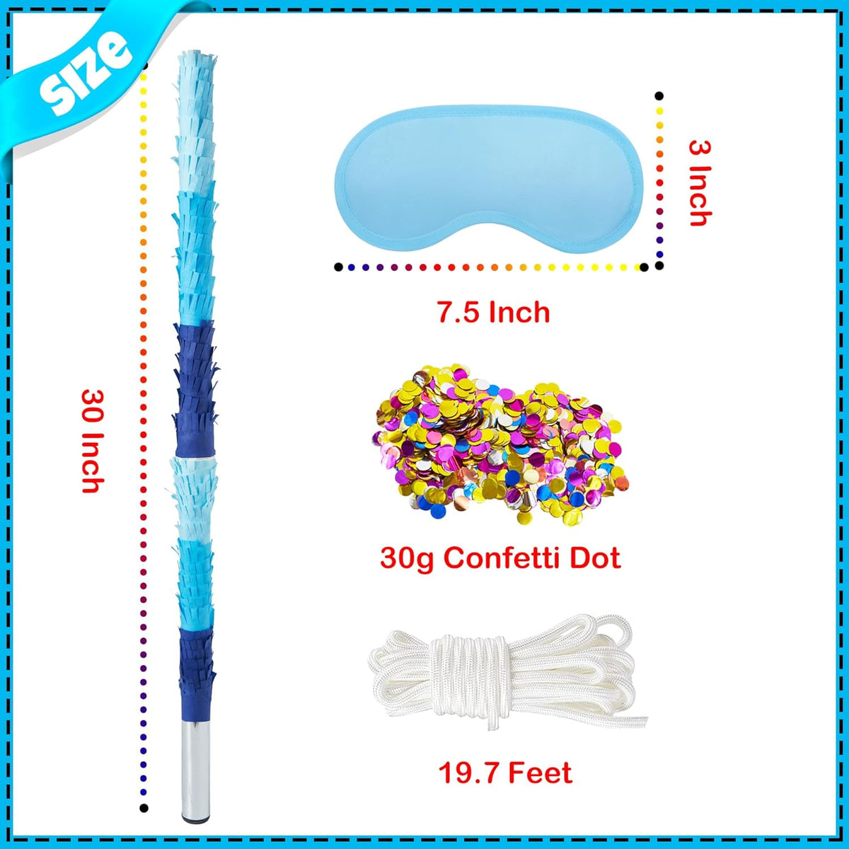 PCFING 30 Inch Piñata Stick Kit - Durable Blue Design for Boys, Girls & Adults | Perfect for Any Party