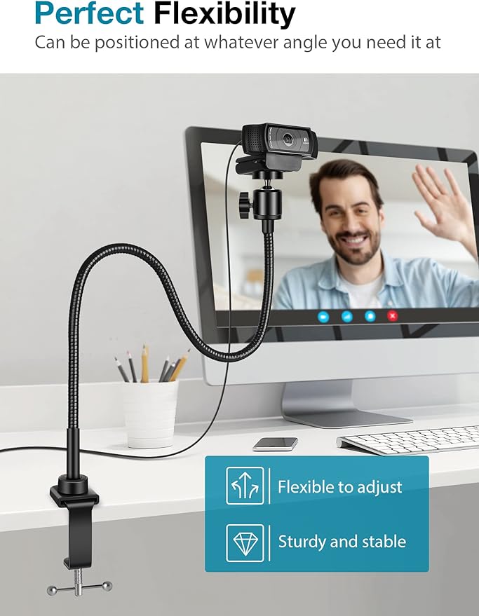 InnoGear Webcam Stand with Phone Mount, Desk Camera Arm Stands Gooseneck