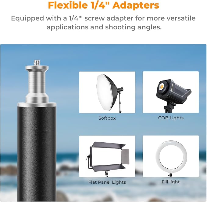 K&F CONCEPT Light Stand for Photography, 9.1ft/2.8M Portable Extendable Photo