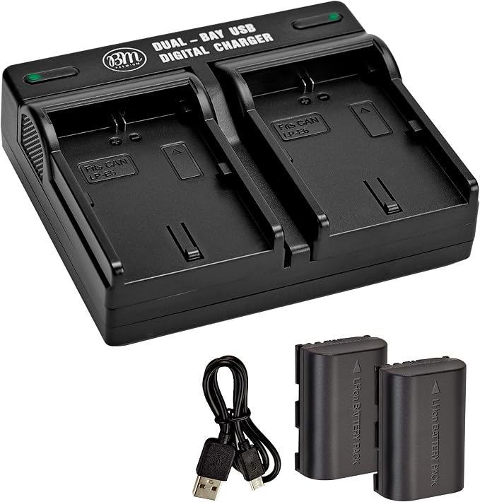 BM 2-Pack of LP-E6N Batteries and Dual Battery Charger