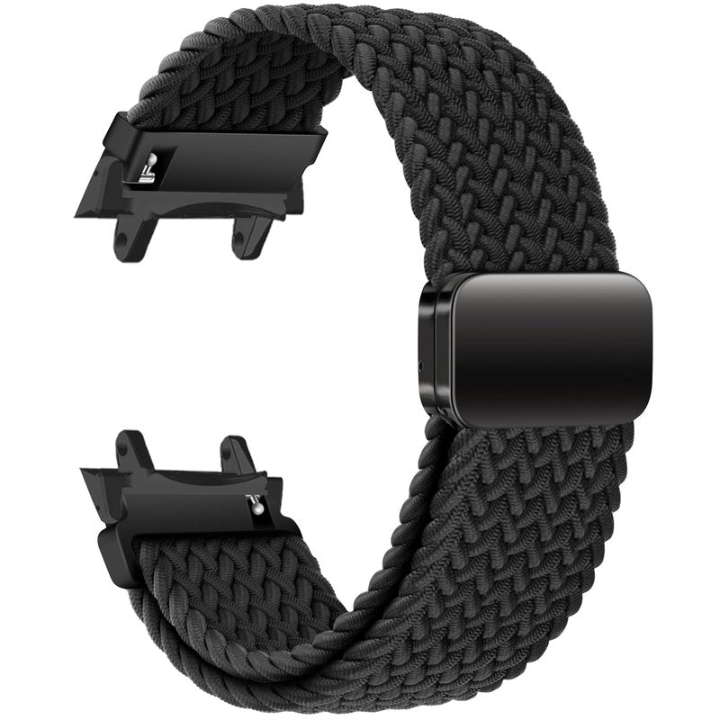 PONATTENO Braided Band Compatible For Amazfit T-Rex 3, Magnetic Adjustable Buckle Design, Breathable Soft Elastic Replacement Strap Sport Wristband For T-Rex 3 48mm (Black)