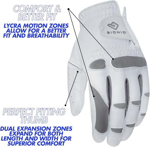 Bionic Men's Golf Glove - Performance Grip Pro in Premium Leather for Enhanced Comfort