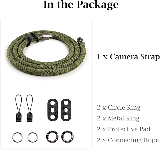 VOVMOEYA Nylon Braided Camera Rope Strap, Camera Neck Shoulder Strap