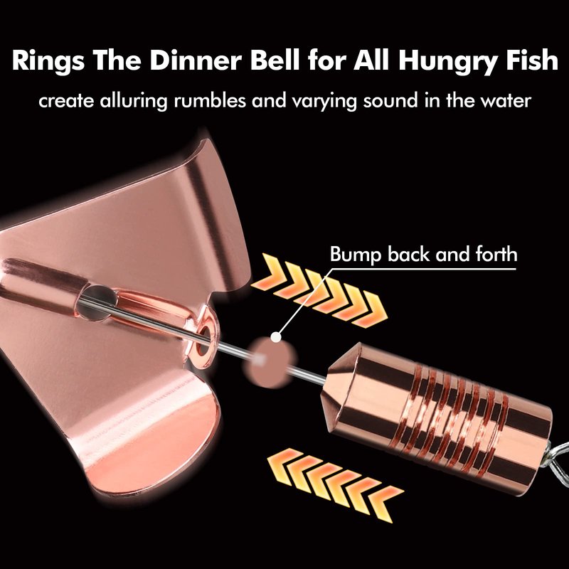 TRUSCEND Well-Made Rooster Tail Buzzbait Fishing Lures with Flash Copper Body and Blade, Spinning Spoons System Fishing Spinners for Jigging, Freshwater Crappie Jigs, Buzz Bait for Bass Trout Walleye