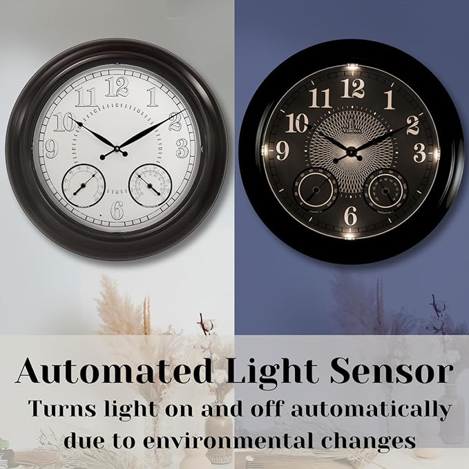 24 inch Illuminated Outdoor Clock