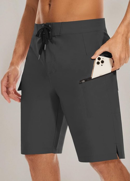 MIVEI 22" Men's Board Shorts - UPF50+ Swim Trunks with Zipper Pocket for Surfing & Swimming