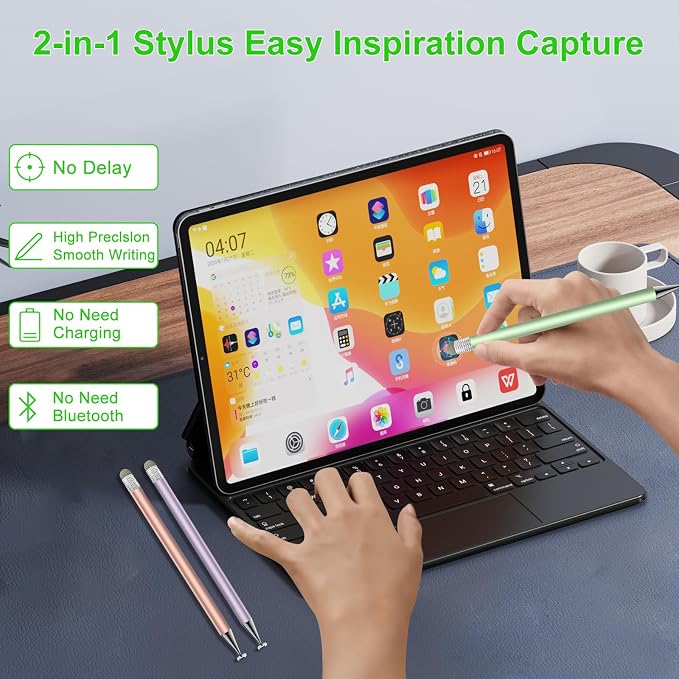 Stylus Pen for Touchscreen ipad.2-in-1 Tip for Nintendo Switch | Disc & Fiber